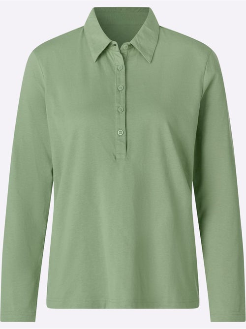 Polo sportif manche longues - taille standard - moda vilona - Kiabi Polo sportif manche longues - taille standard - moda vilona - Kiabi