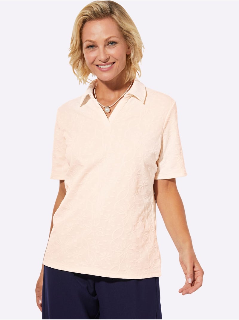 Polo Structure Jacquard - Taille Standard - Witt Ivoire - Kiabi