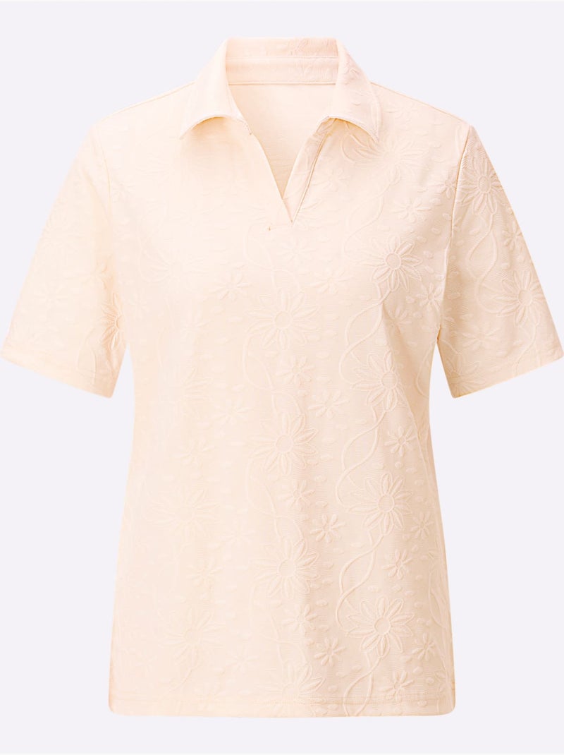 Polo Structure Jacquard - Taille Standard - Witt Ivoire - Kiabi