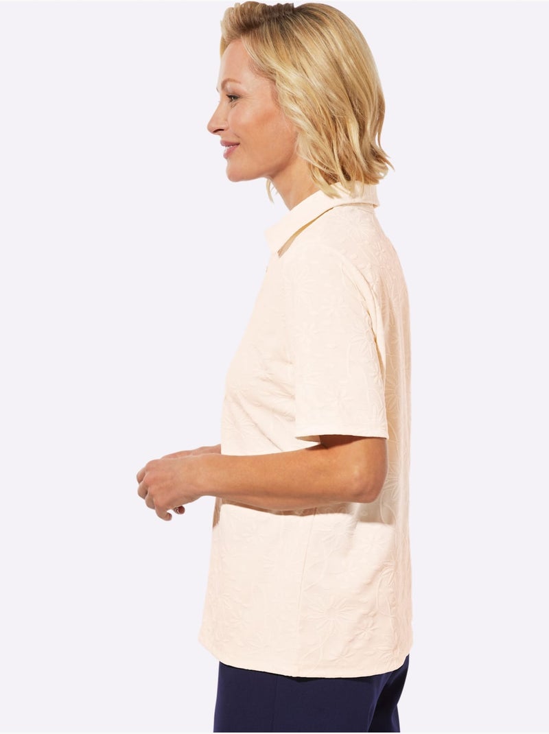 Polo Structure Jacquard - Taille Standard - Witt Ivoire - Kiabi
