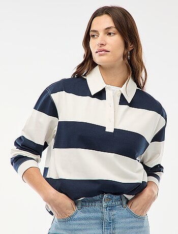 Polo style rugby à manches longues