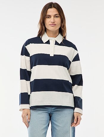 Polo style rugby à manches longues