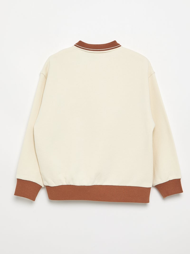 Polo style rugby à manches longues Beige - Kiabi