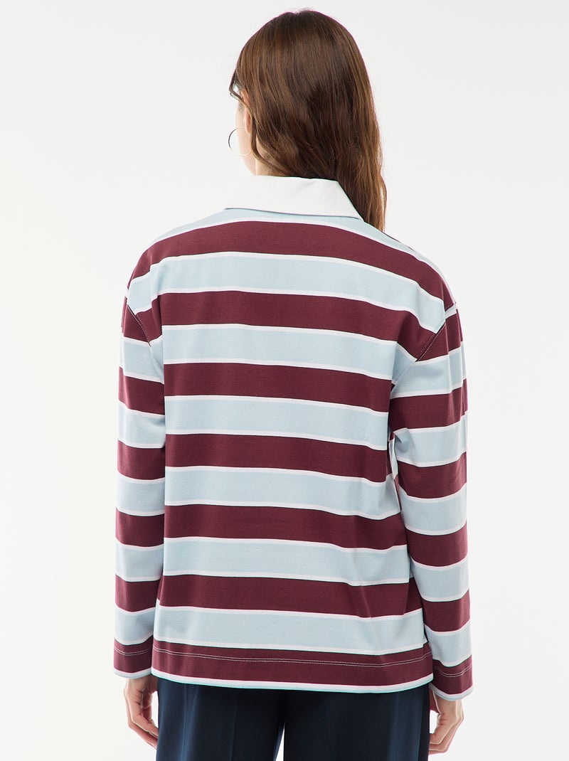 Polo style rugby à manches longues Bleu - Kiabi