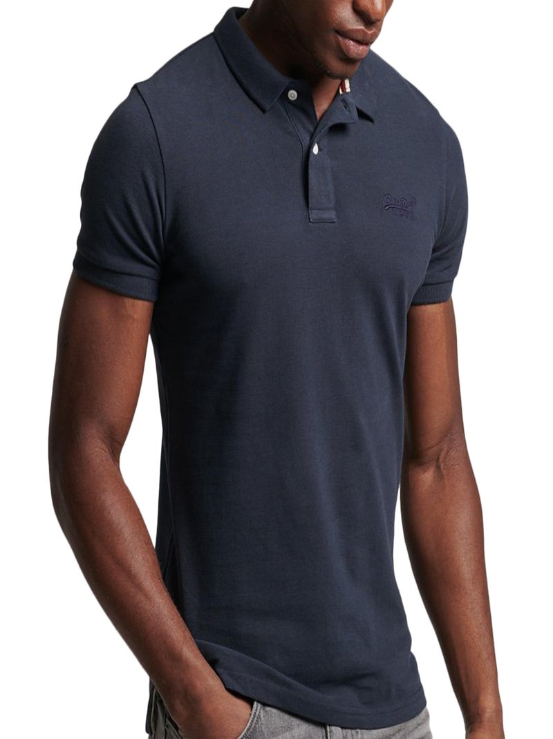 Polo SuperDry Classic Pique Bleu - Kiabi