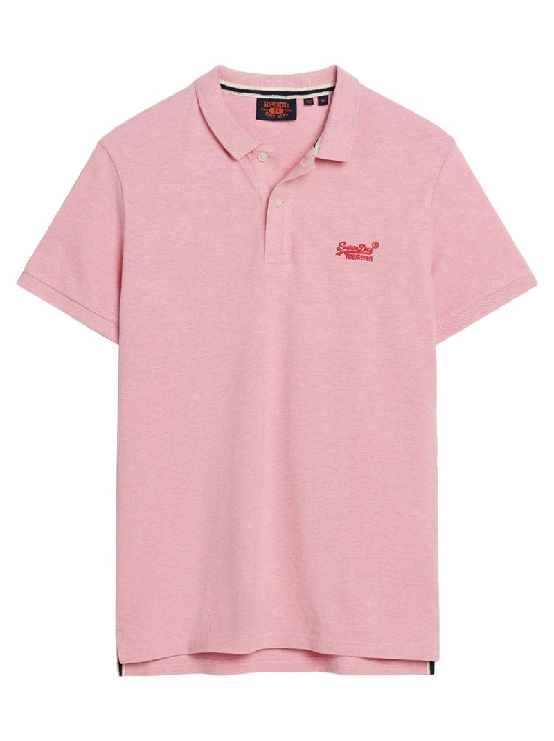 Polo SuperDry Classic Pique Rose clair - Kiabi