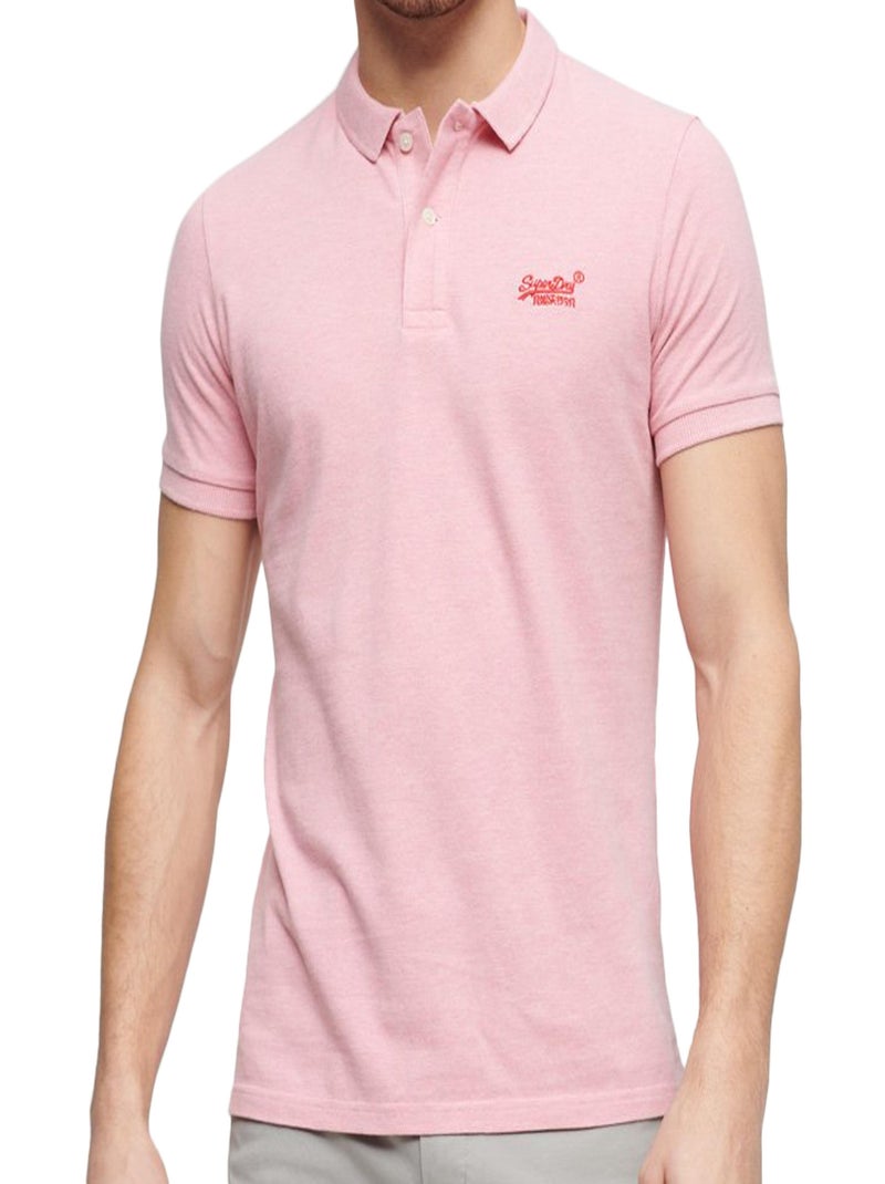 Polo SuperDry Classic Pique Rose clair - Kiabi