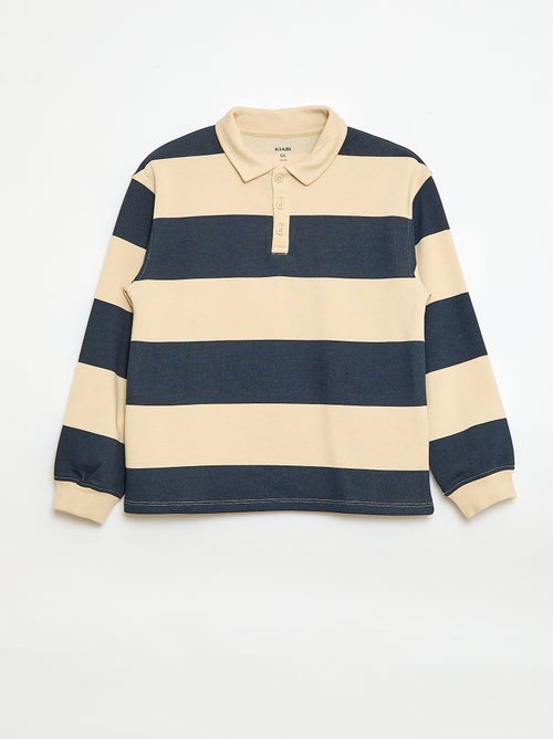 Polo sweat à rayures - Kiabi Polo sweat à rayures - Kiabi