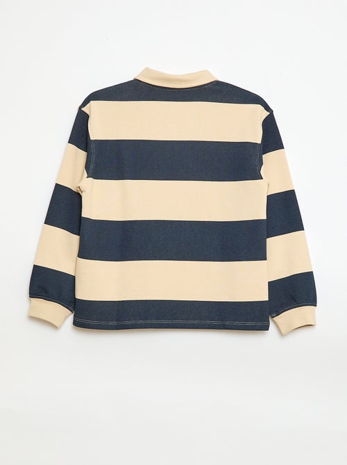 Polo sweat à rayures - Kiabi Polo sweat à rayures - Kiabi