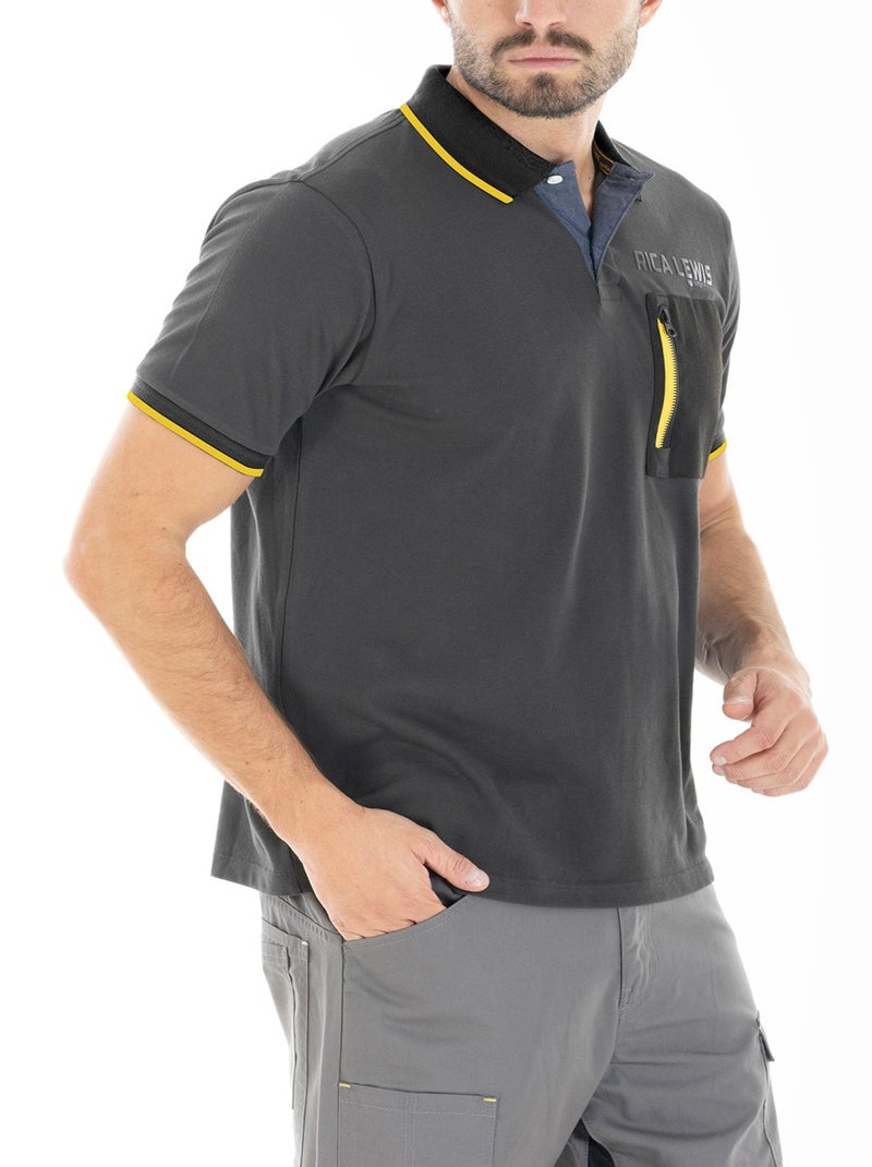 Polo technique coton piqué POLTEC 'Rica Lewis' gris anthracite - Kiabi