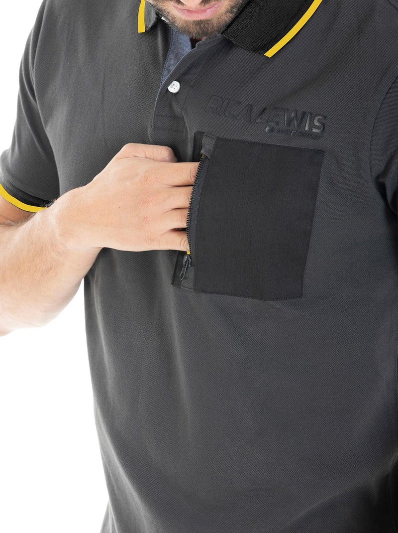 Polo technique coton piqué POLTEC 'Rica Lewis' gris anthracite - Kiabi