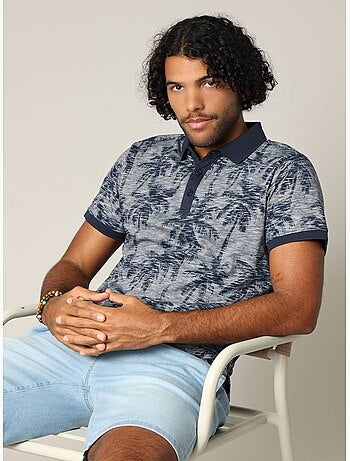 Polo tissu tropical effet vieilli avec col et manches contrastés 'Deeluxe'