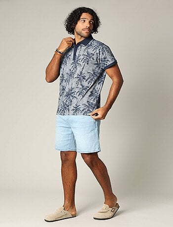 Polo tissu tropical effet vieilli avec col et manches contrastés 'Deeluxe'