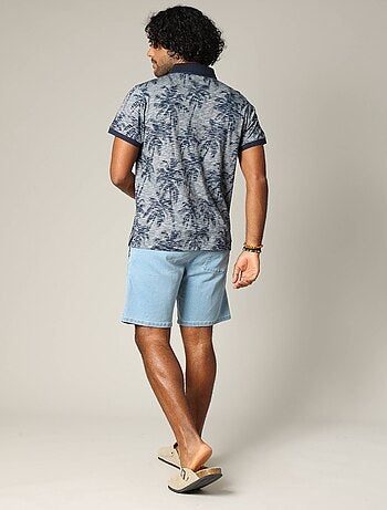 Polo tissu tropical effet vieilli avec col et manches contrastés 'Deeluxe'