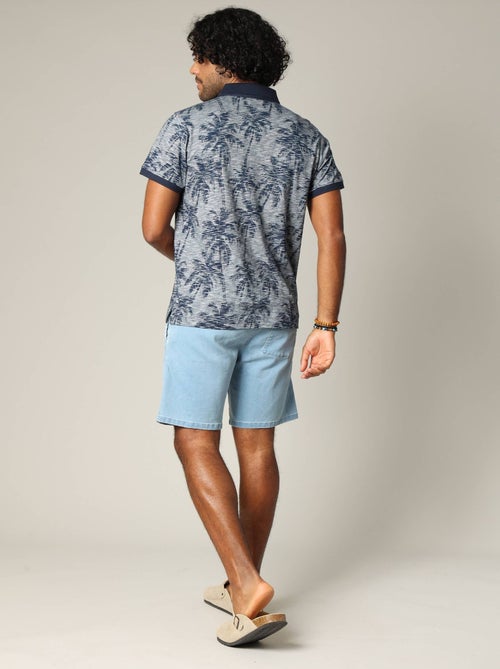 Polo tissu tropical effet vieilli avec col et manches contrastés 'Deeluxe' - Kiabi