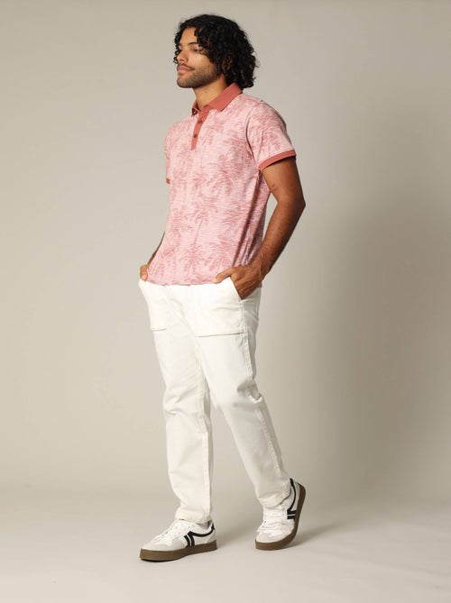 Polo tissu tropical effet vieilli avec col et manches contrastés 'Deeluxe' - Kiabi