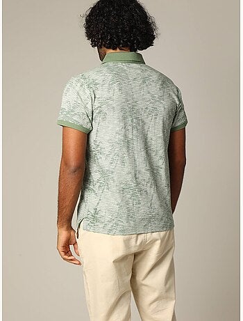 Polo tissu tropical effet vieilli avec col et manches contrastés 'Deeluxe'
