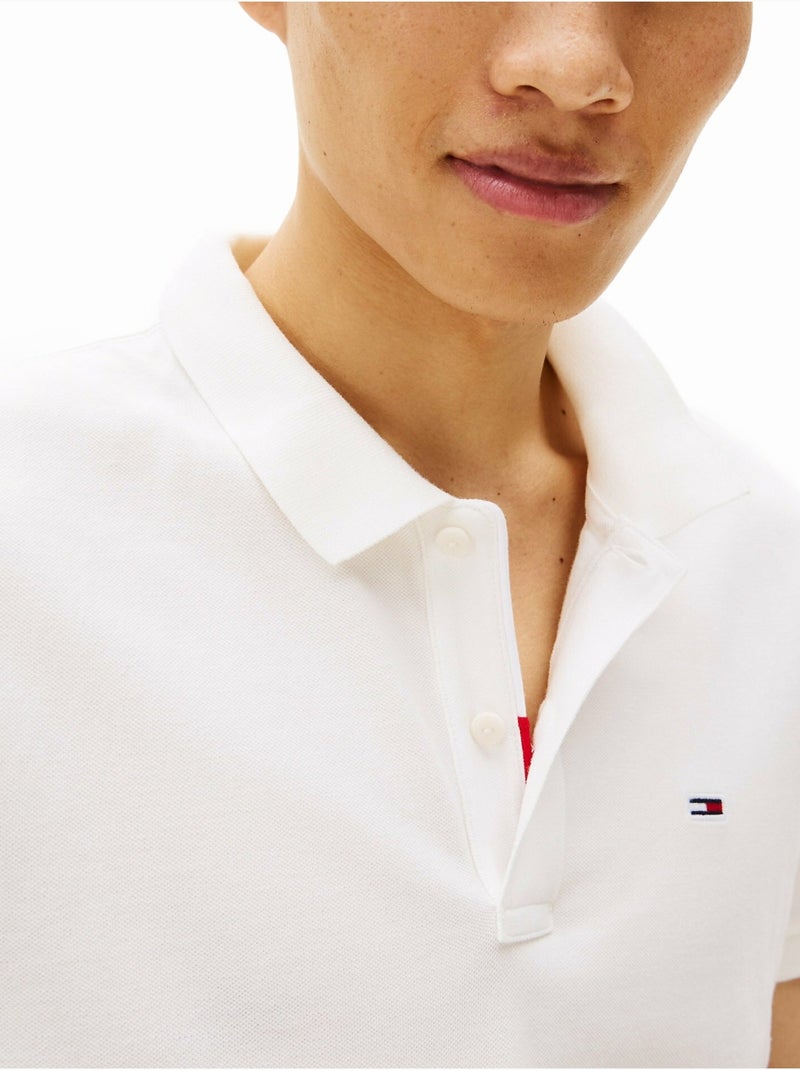 Polo Tommy jeans manches courtes Ecru - Kiabi