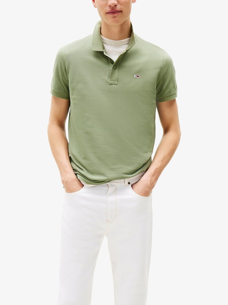 Polo Tommy jeans manches courtes Vert - Kiabi