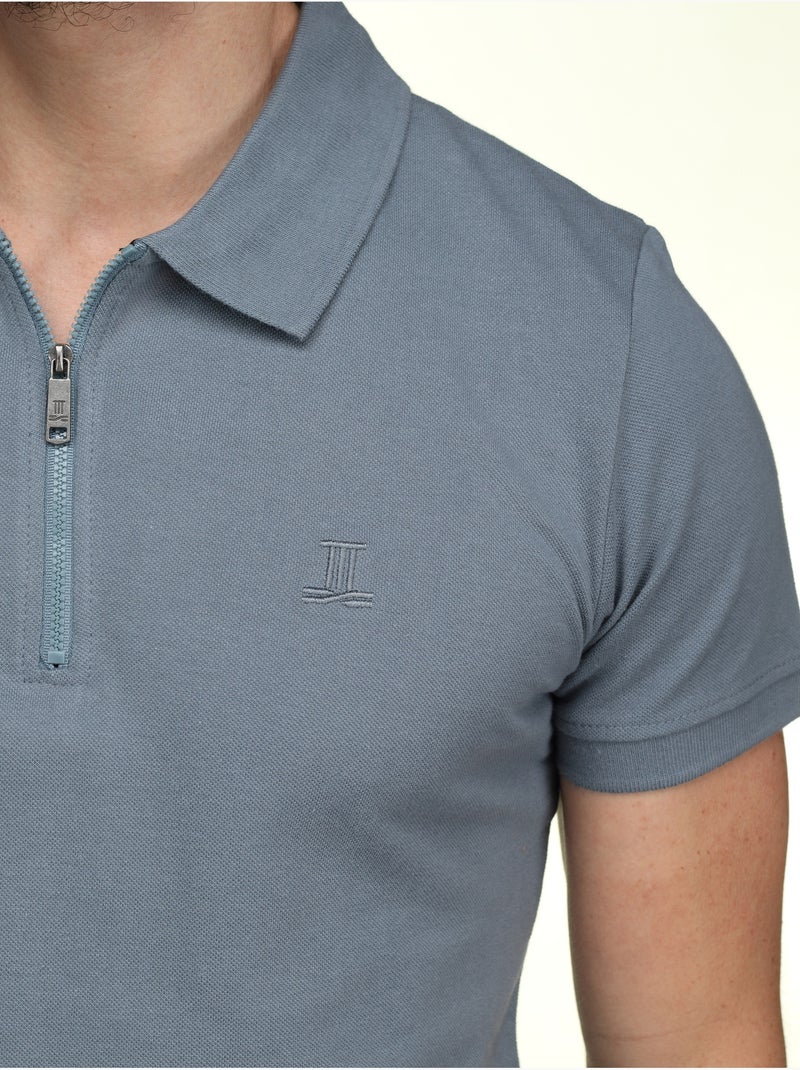Polo Torrente col zippé Bleu cobalt - Kiabi