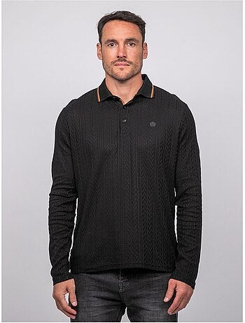 Polo torsades manches longues coton pociber