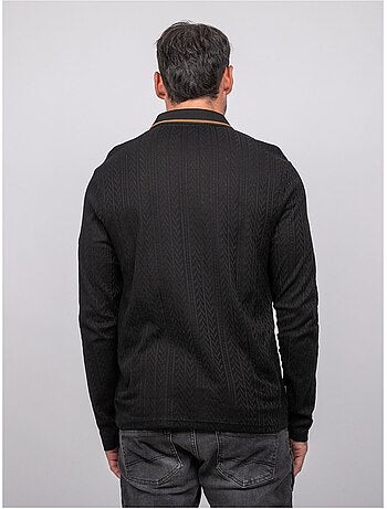 Polo torsades manches longues coton pociber