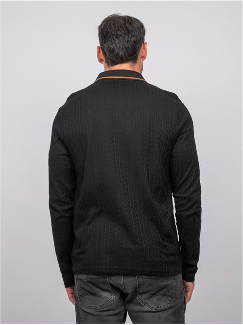 Polo torsades manches longues coton pociber - Kiabi Polo torsades manches longues coton pociber - Kiabi