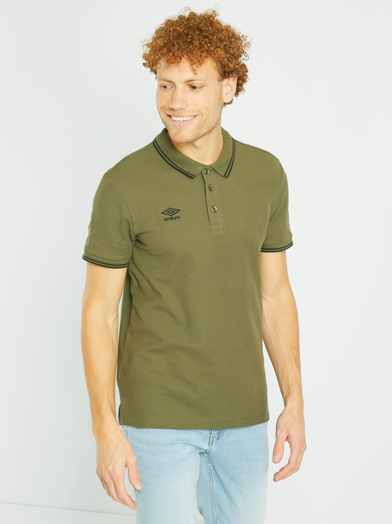 Polo 'Umbro' en maille piquée Kaki - Kiabi