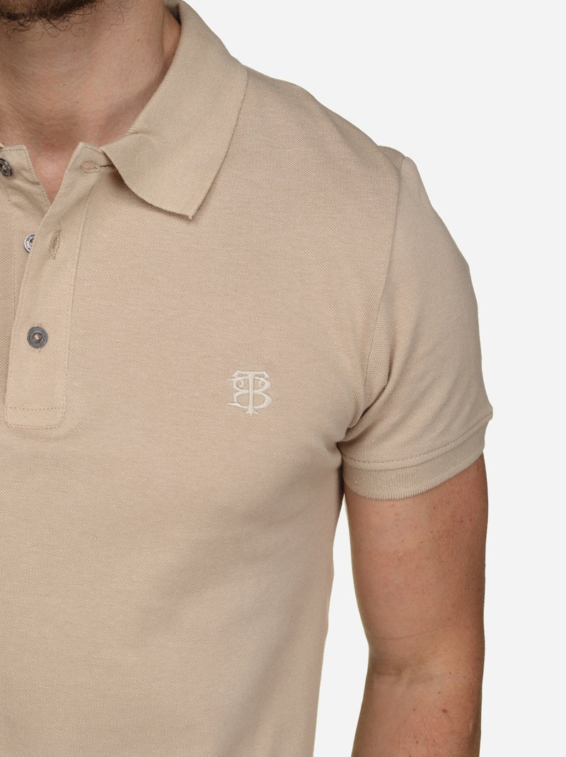 Polo uni - Bill Tornade Beige - Kiabi