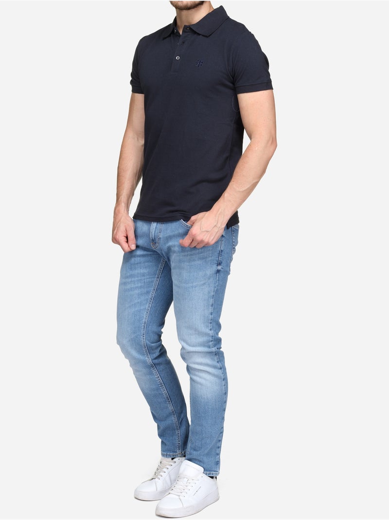 Polo uni - Bill Tornade Bleu foncé - Kiabi