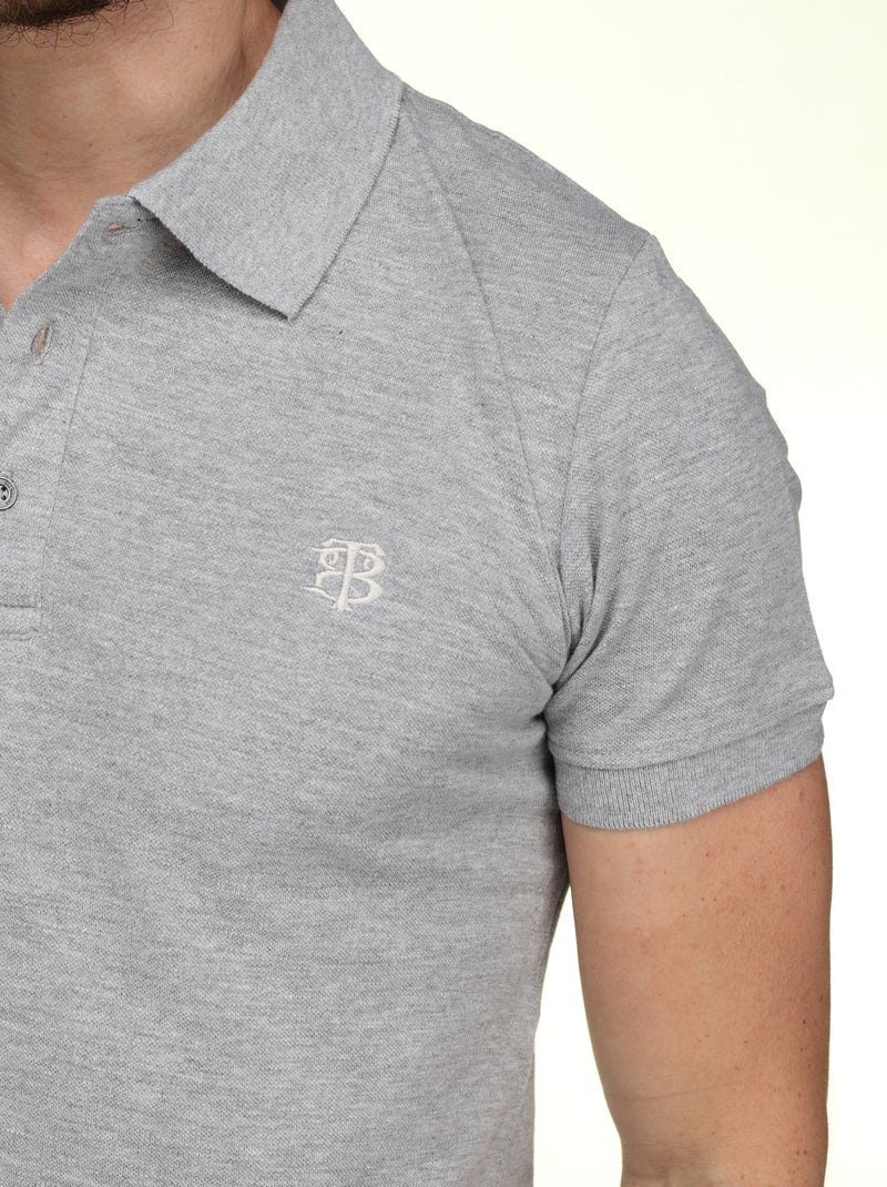 Polo uni - Bill Tornade Gris chiné - Kiabi