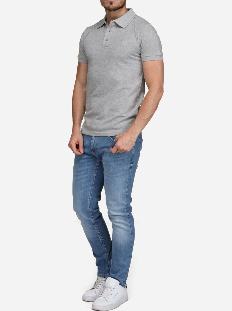 Polo uni - Bill Tornade Gris chiné - Kiabi