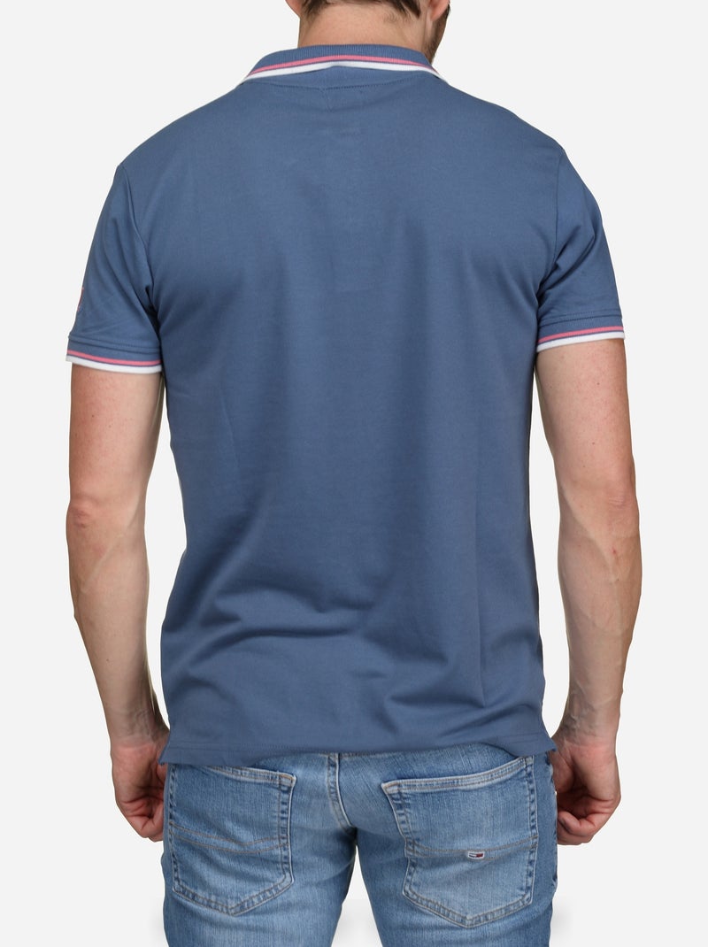 Polo uni à liseré - Torrente Bleu - Kiabi