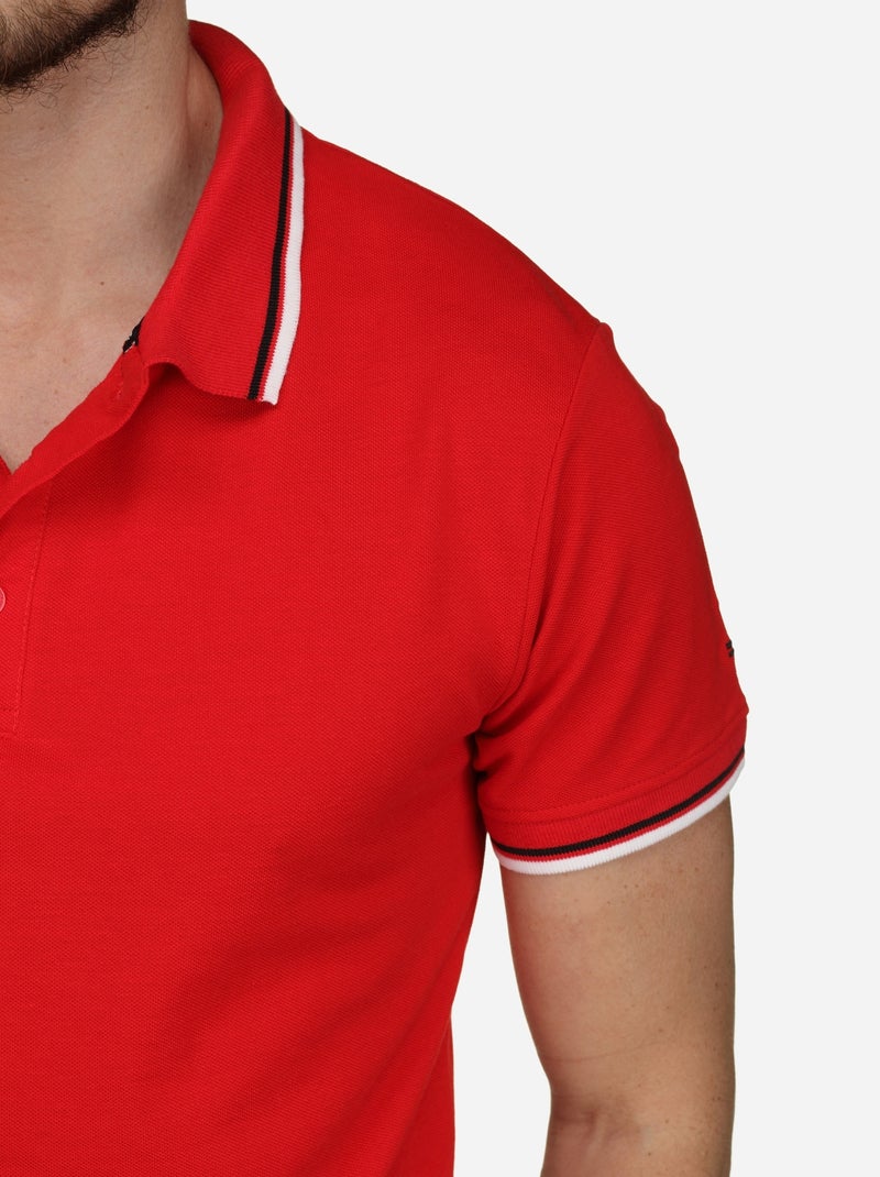 Polo uni à liseré - Torrente Rouge - Kiabi