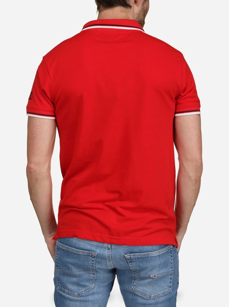 Polo uni à liseré - Torrente Rouge - Kiabi