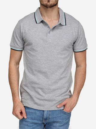 Polo uni à liseré