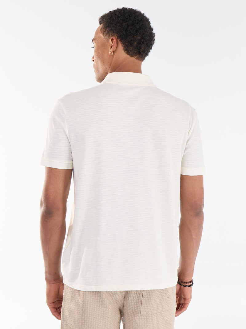 Polo uni à manches courtes Blanc - Kiabi
