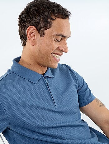 Polo uni pour homme à col polo