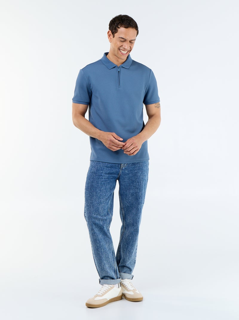 Polo uni à manches courtes pour homme Bleu - Kiabi