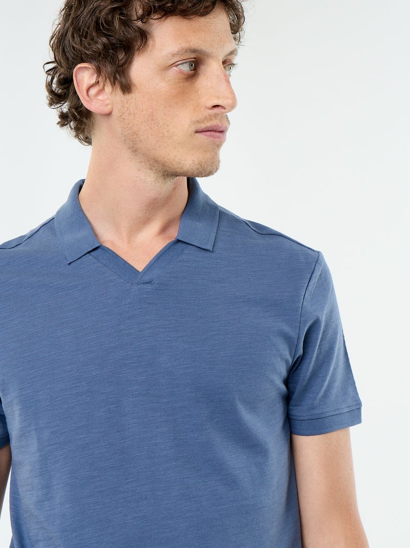 Polo uni à manches courtes pour homme Bleu - Kiabi