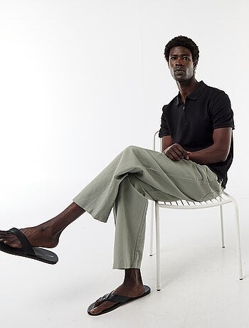 Polo uni pour homme à col polo
