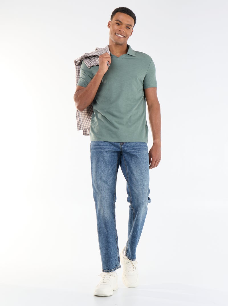 Polo uni à manches courtes pour homme Vert - Kiabi