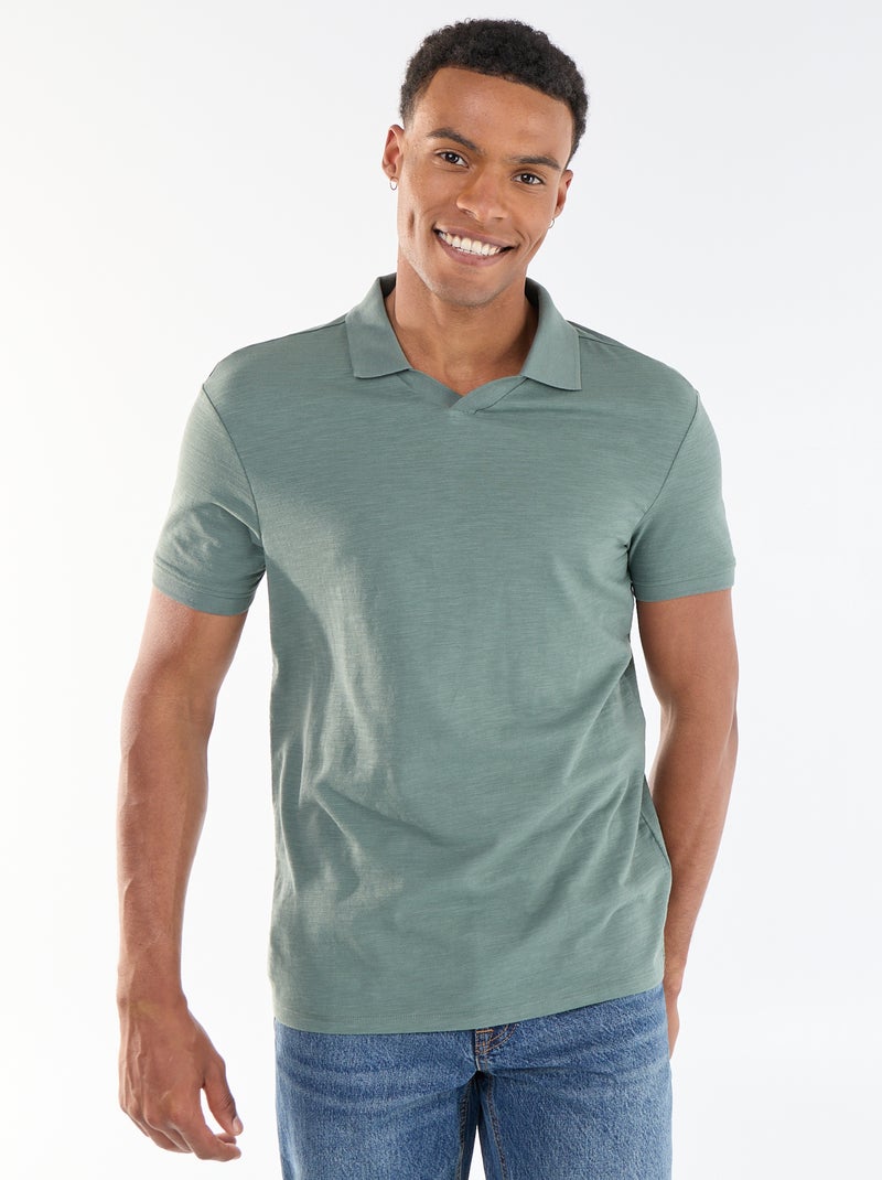 Polo uni à manches courtes pour homme Vert - Kiabi