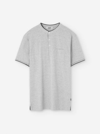 Polo Uni avec Col Mao et Poche
