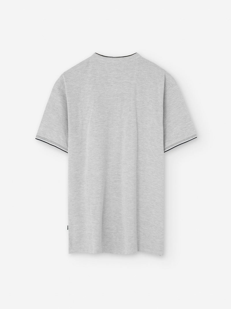 Polo Uni avec Col Mao et Poche Gris - Kiabi