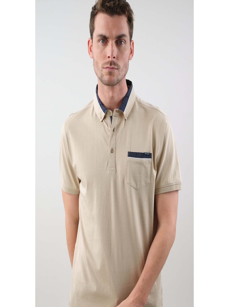 Polo uni en coton 'Deeluxe' Beige gris - Kiabi