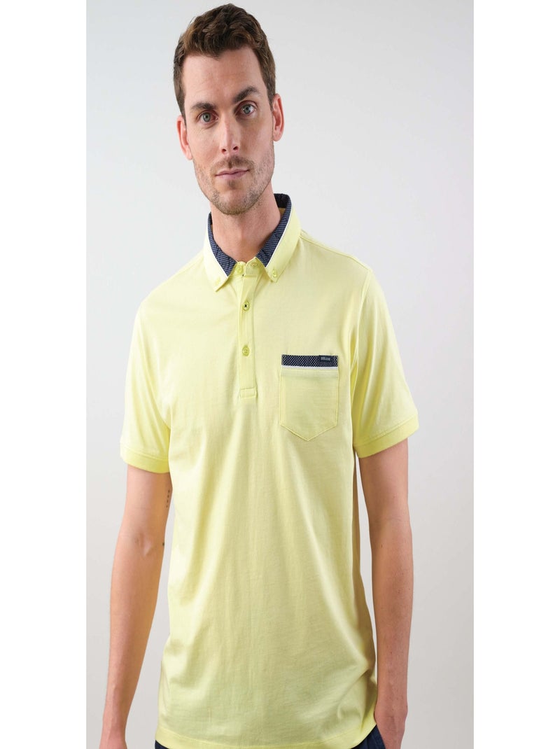 Polo uni en coton 'Deeluxe' Jaune clair - Kiabi