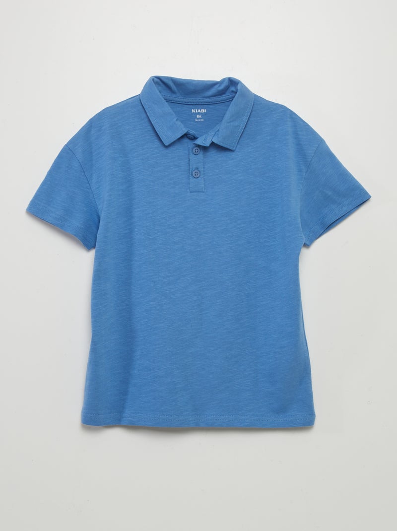 Polo uni en jersey bleu - Kiabi