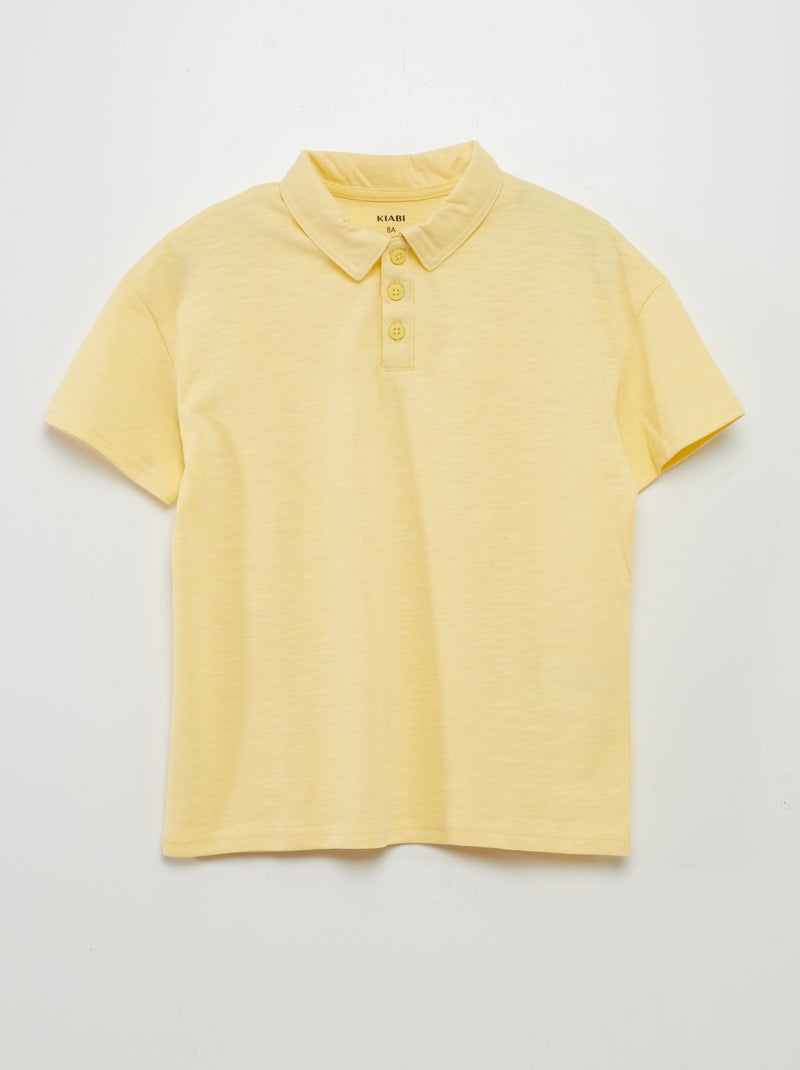 Polo uni en jersey Jaune - Kiabi