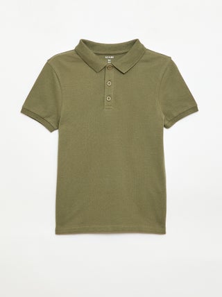 Polo uni en maille piquée